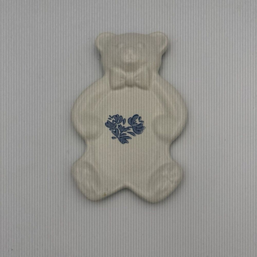 Pfaltzgraff Vintage Yorktowne Teddy Bear Spoon Rest Blue Grandmacore Stoneware
